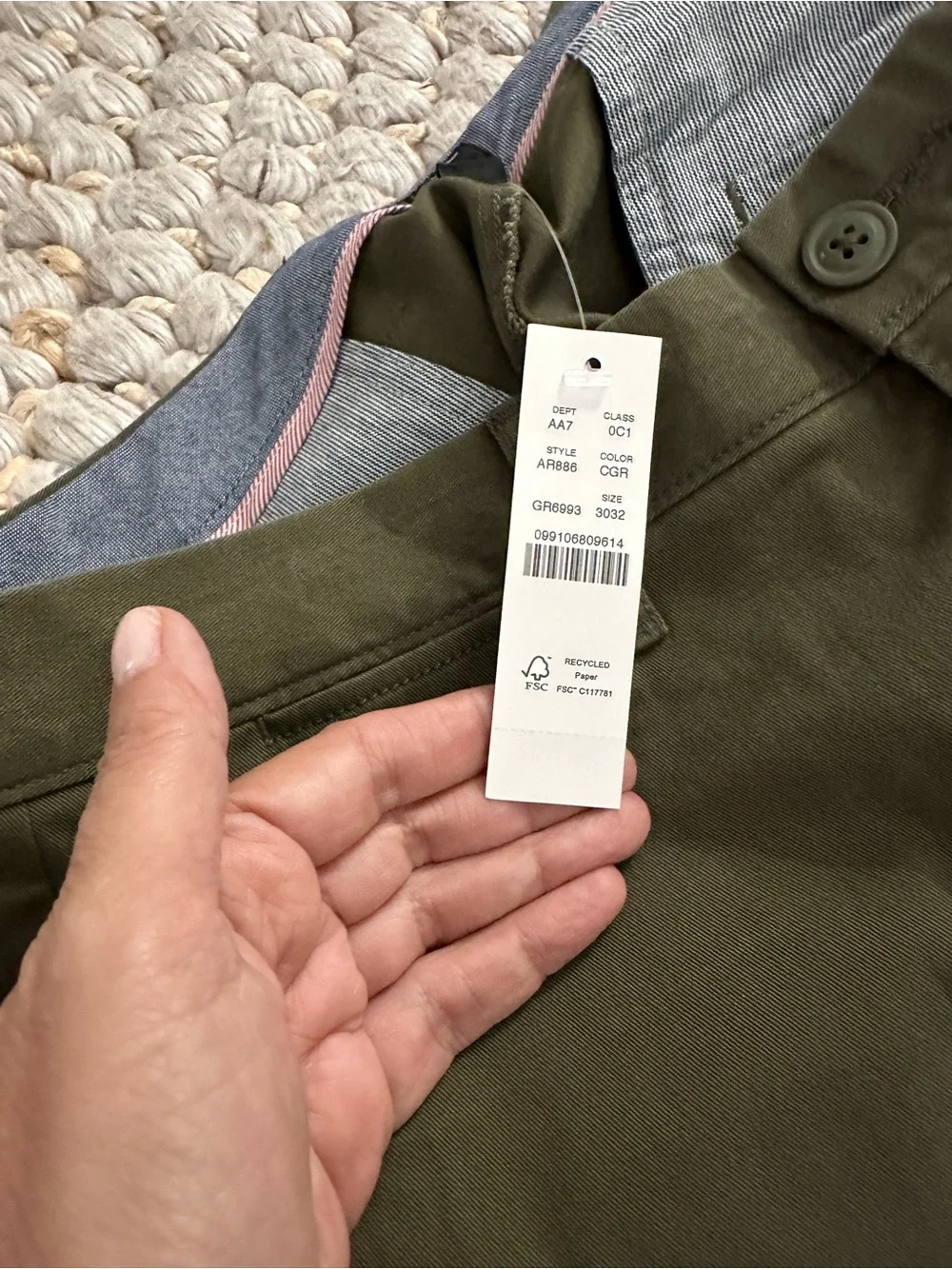NWT J. Crew Men’s 770™ Straight-fit stretch chino pant in Catskill Green 30/32